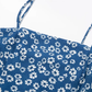 2025 Summer New Blue Floral Daisy Holiday Short Suspender Dress R0968