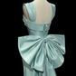 Elegant Mint Green Mermaid Square Bodycon Maxi Women Dress with Trail Evening Dress Celebrity Dress RS297