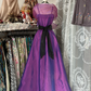 Purple halter-neck, fitted A-line maxi dress, prom dress R6306