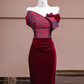 Pink strapless bodice with red bodycon skirt, ball gown, bridal gown R8324