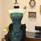 Dark green strapless fitted long ball gown R7178