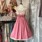 Pink sleeveless high-waisted mini dress, prom dress R6266