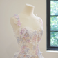 Light pink halter-neck fitted long fairy ball gown R8471