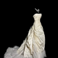 Ivory white strapless fitted waist slim-fitting ball gown with a full skirt R6666