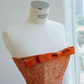 Orange tube-top slim waist elegant long skirt, prom dress R5671