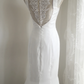 White sleeveless printed fitted waist bodycon sexy long ball gown/bridal dress R6825