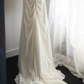 White halter-neck sequined fitted long ball gown R6746