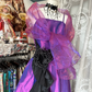 Purple halter-neck, fitted A-line maxi dress, prom dress R6306