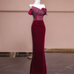 Pink strapless bodice with red bodycon skirt, ball gown, bridal gown R8324