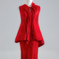 Red sleeveless fitted top and bodycon skirt suit, ball gown/bridal gown R8132