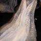 White halter-neck, fitted, sexy long ball gown/bridal dress R8752