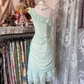 Light blue one-shoulder sexy ruffled maxi dress, ball gown R6345