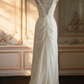 White halter-neck sequined fitted long ball gown R6746