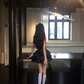 Black suspender satin waist slim cake skirt short skirt homecoming dress R5093