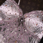 White halter-neck rhinestone-embellished fitted long ball gown R6905
