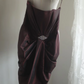 Dark red strapless, fitted waist, pleated short ball gown R6785