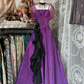 Purple halter-neck, fitted A-line maxi dress, prom dress R6306