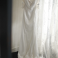 White sleeveless printed fitted waist bodycon sexy long ball gown/bridal dress R6825