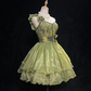 Green one-shoulder strap waist slim fit puffy princess skirt homecoming dress R4974