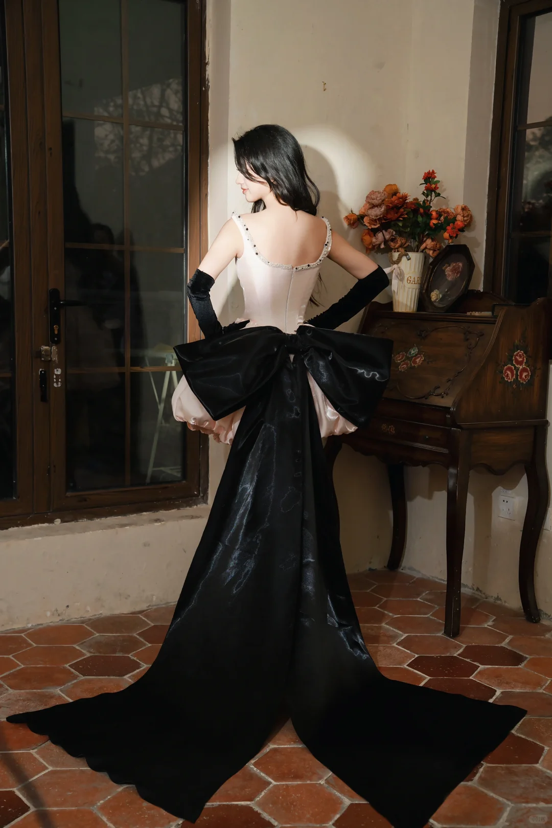 Pink Strap Diamond Satin Waisted Flower Bud Tutu Skirt Homecoming Dress R4166