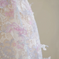 Light pink halter-neck fitted long fairy ball gown R8471