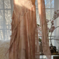 Light champagne pink halter-neck fitted waist bodycon long ball gown R7701