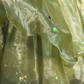 Green one-shoulder strap waist slim fit puffy princess skirt homecoming dress R4974