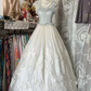 Light gray halter-neck, fitted waist, long skirt ball gown R7505