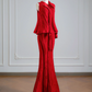 Red sleeveless fitted top and bodycon skirt suit, ball gown/bridal gown R8132
