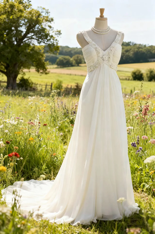 White halter-neck sequined fitted long ball gown R6746