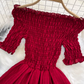 Gentle style, super fairy, one shoulder, off-shoulder, waist, slim, A-line dress, seaside holiday, long skirt R0372