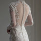 Long Sleeves Lace High Neck Wedding Dresses Long Bridal Gown      S7208