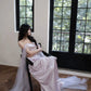 Lilac Elegant Evening Gowns Off Shoulder Long Prom Dress     S7218