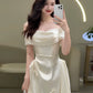 Off Shoulder Satin Wedding Dresses Long Bridal Gown      S7214