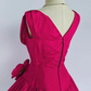 Rose red sleeveless slim waist A-line long skirt homecoming dress R4204