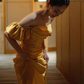 New Chinese style gold one shoulder cheongsam banquet evening dress homecoming dress R2980