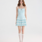 French floral suspender skirt holiday style dress short skirt wood ear skirt R2715