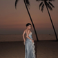 Elegant Pale Blue Sheath Strapless Bodycon Hi-Lo Women Dress with Lace Prom Dress Summer Dress RS317