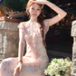 Long printed halter neck dress for women summer French style skirt R4831