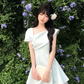 Elegant Mint Green A-Line Off-shoulder Mini Birthday Dress Homecoming Dress RS316