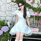 Elegant Mint Green A-Line Off-shoulder Mini Birthday Dress Homecoming Dress RS316