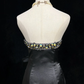 Black tube top diamond waist design sense slimming short dress homecoming dress R4894