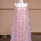 Light pink halter-neck straight long ball gown, bridal dress R8325