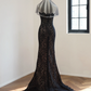 Black strapless fitted lace long ball gown R8472