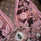 Pink halter neck fitted waist elegant long ball gown R6865