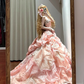 Light pink strapless fitted waist slim-fitting ball gown/bridal dress R8630