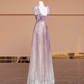 Light purple fitted long ball gown R8412