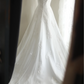 White sleeveless beaded fitted long ball gown/bridal dress R6826