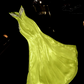 Yellow-green strapless, fitted, bodycon, mermaid-style long ball gown R6986