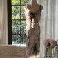 Light pink halter-neck backless sexy long ball gown R7773